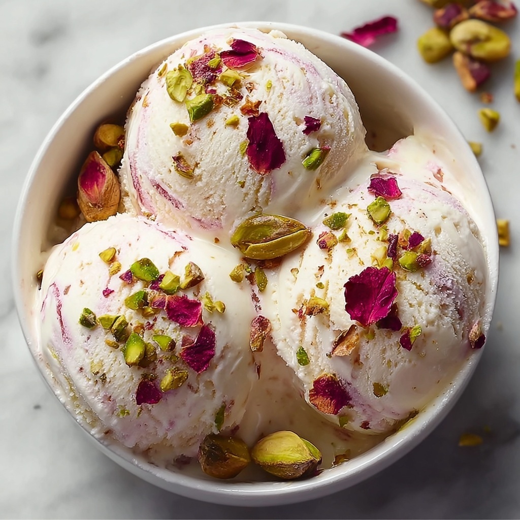 Rose Pistachio Ice Cream Recipe - Recipe Image