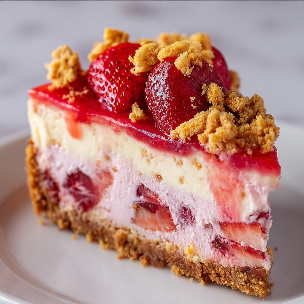 Strawberry Crunch Cheesecake Recipe - Recipe Image