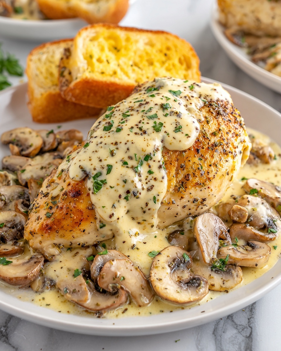Creamy Brie Chicken & Mushrooms Recipe - Recipe Image