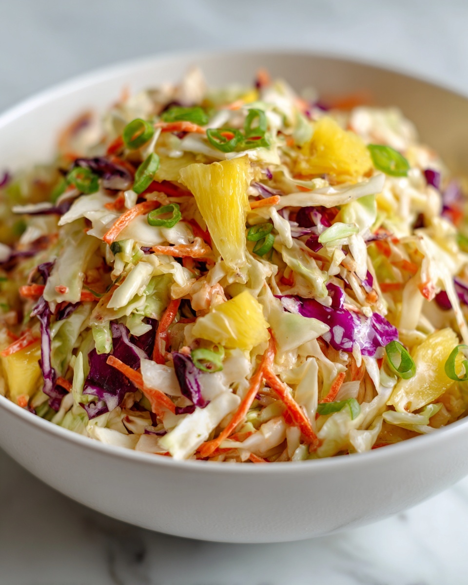 No-Mayo Hawaiian Pineapple Coleslaw Recipe - Recipe Image