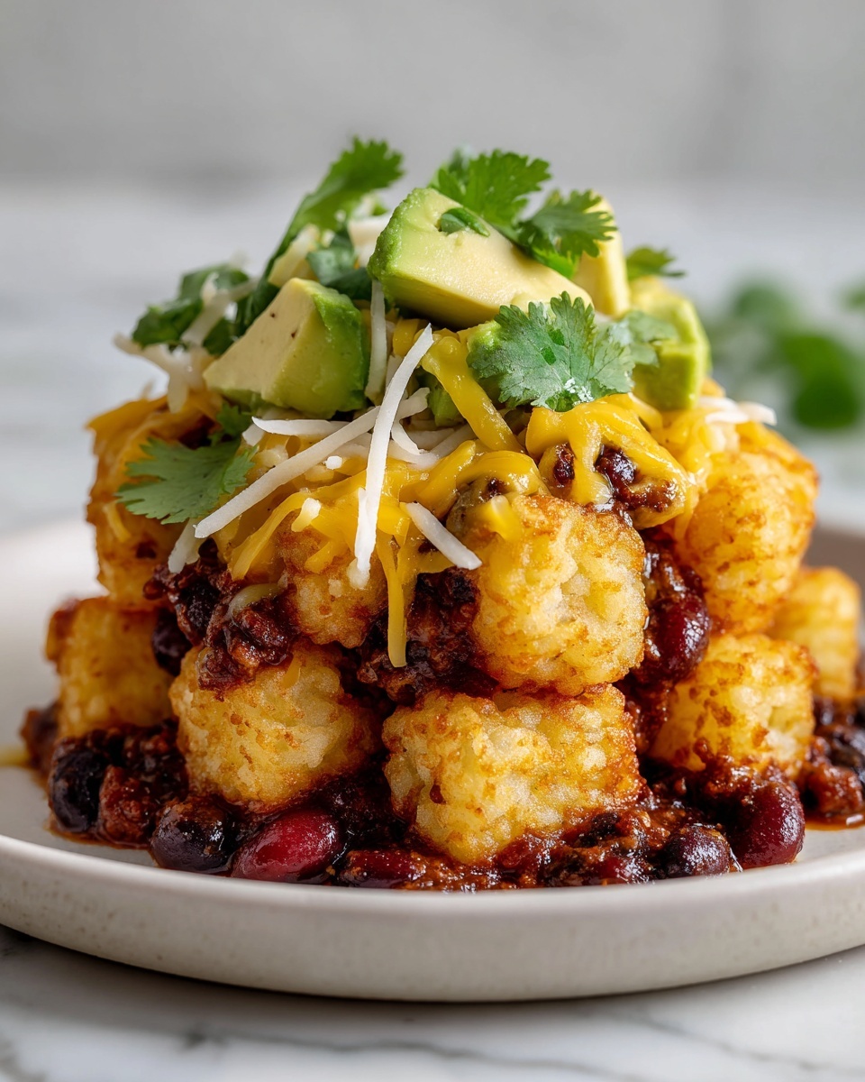 Easy Weeknight Chili Tater Tot Casserole Recipe - Recipe Image