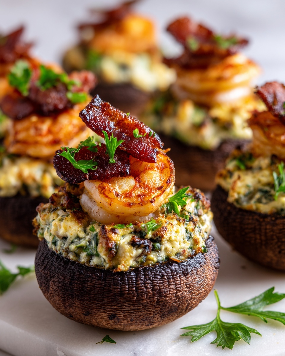 Creamy Shrimp Stuffed Mushrooms Recipe - Recipe Image