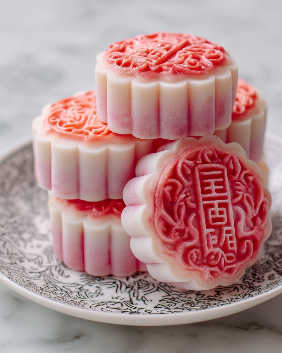 Strawberry Snow Skin Mooncakes Recipe - Recipe Image