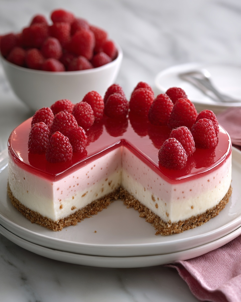 Easy Baked Raspberry Cheesecake Recipe - Recipe Image