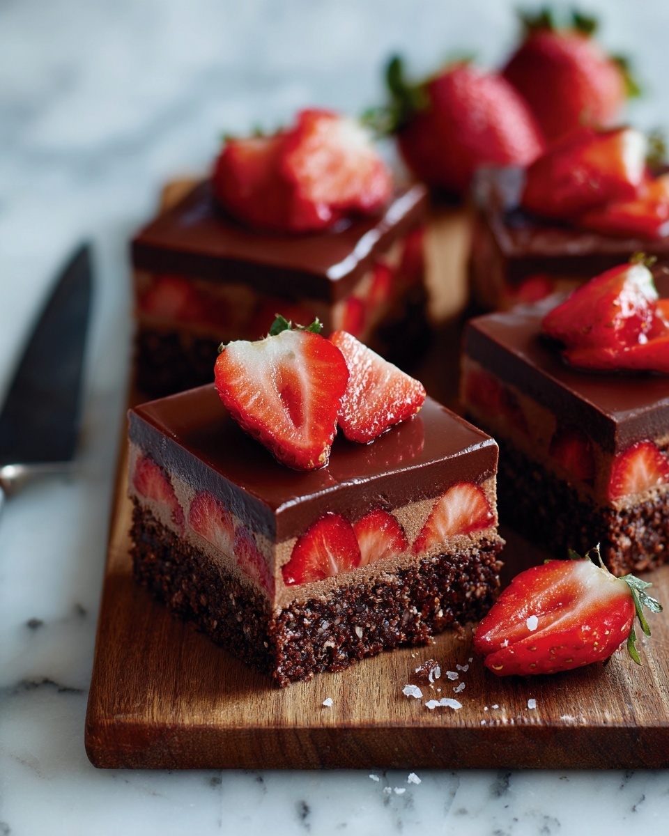 Chocolate-Dipped Strawberry Brownies Recipe - Recipe Image