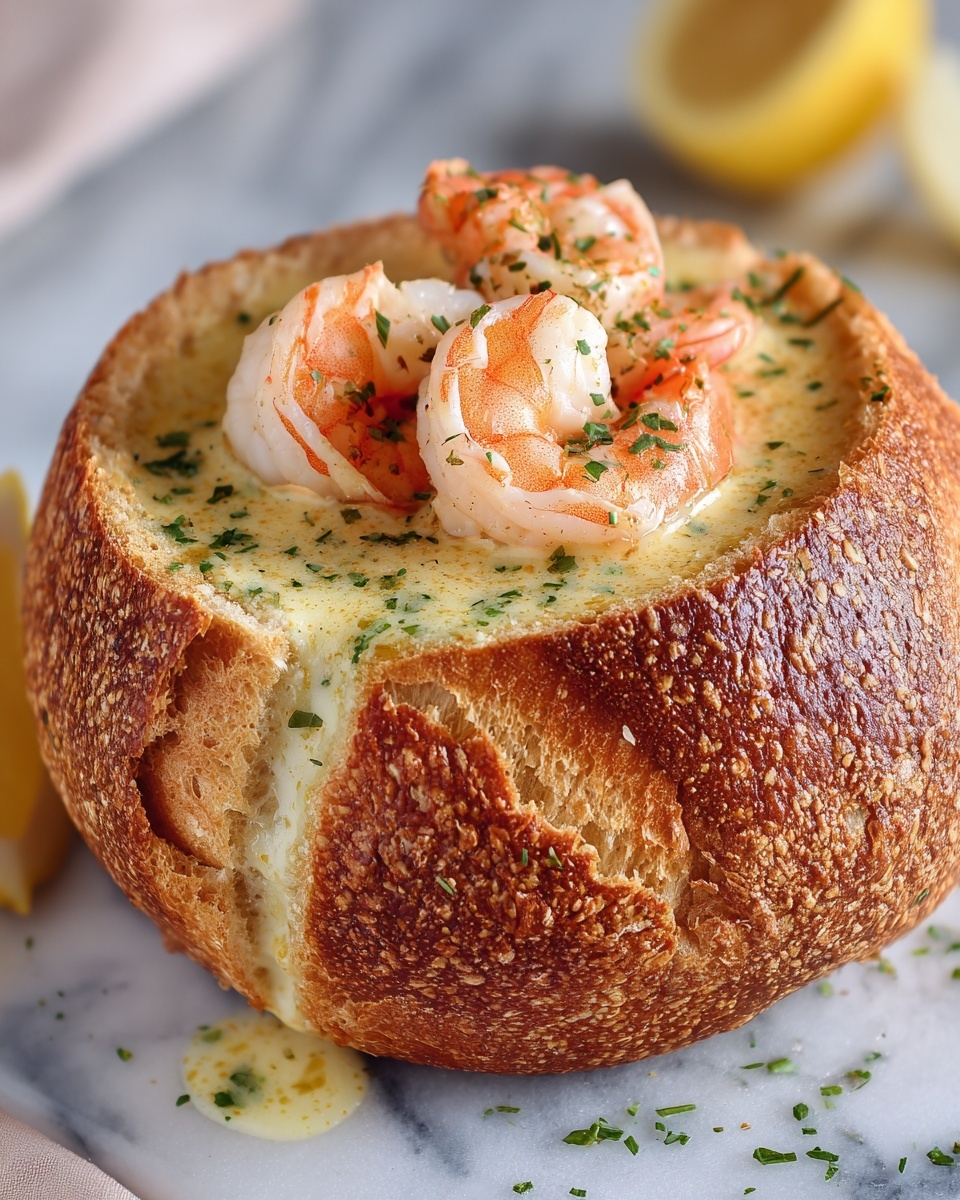 Stuffed Seafood Bread Bowl Recipe - Recipe Image
