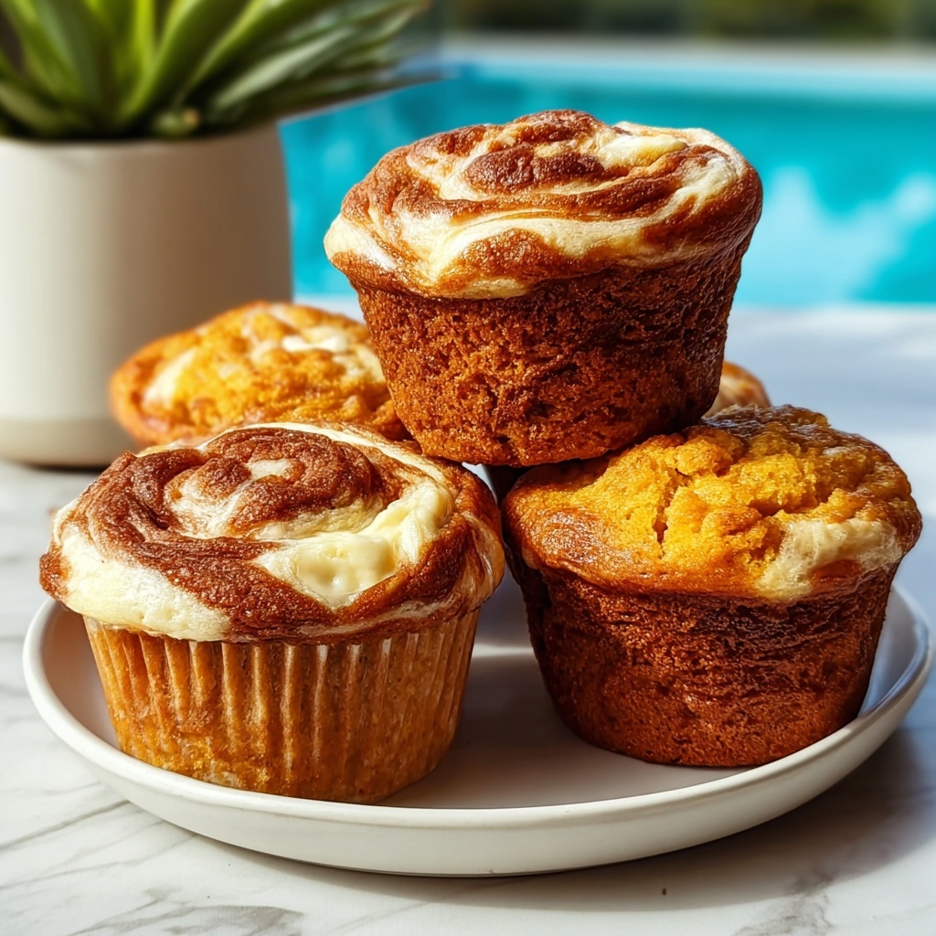 Fluffy Pumpkin Cream Cheese Swirl Muffins Recipe - Recipe Image