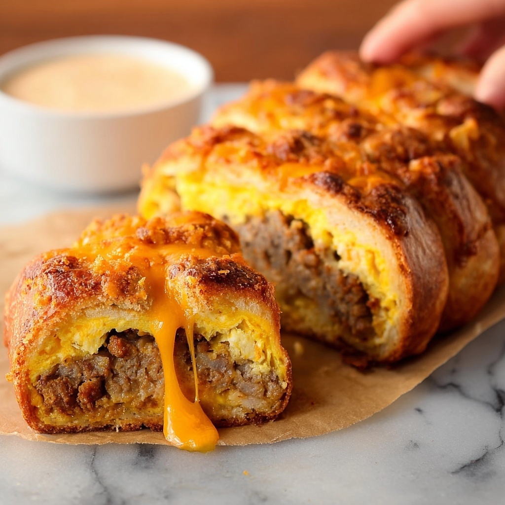 Breakfast Sausage Stromboli Recipe - Recipe Image