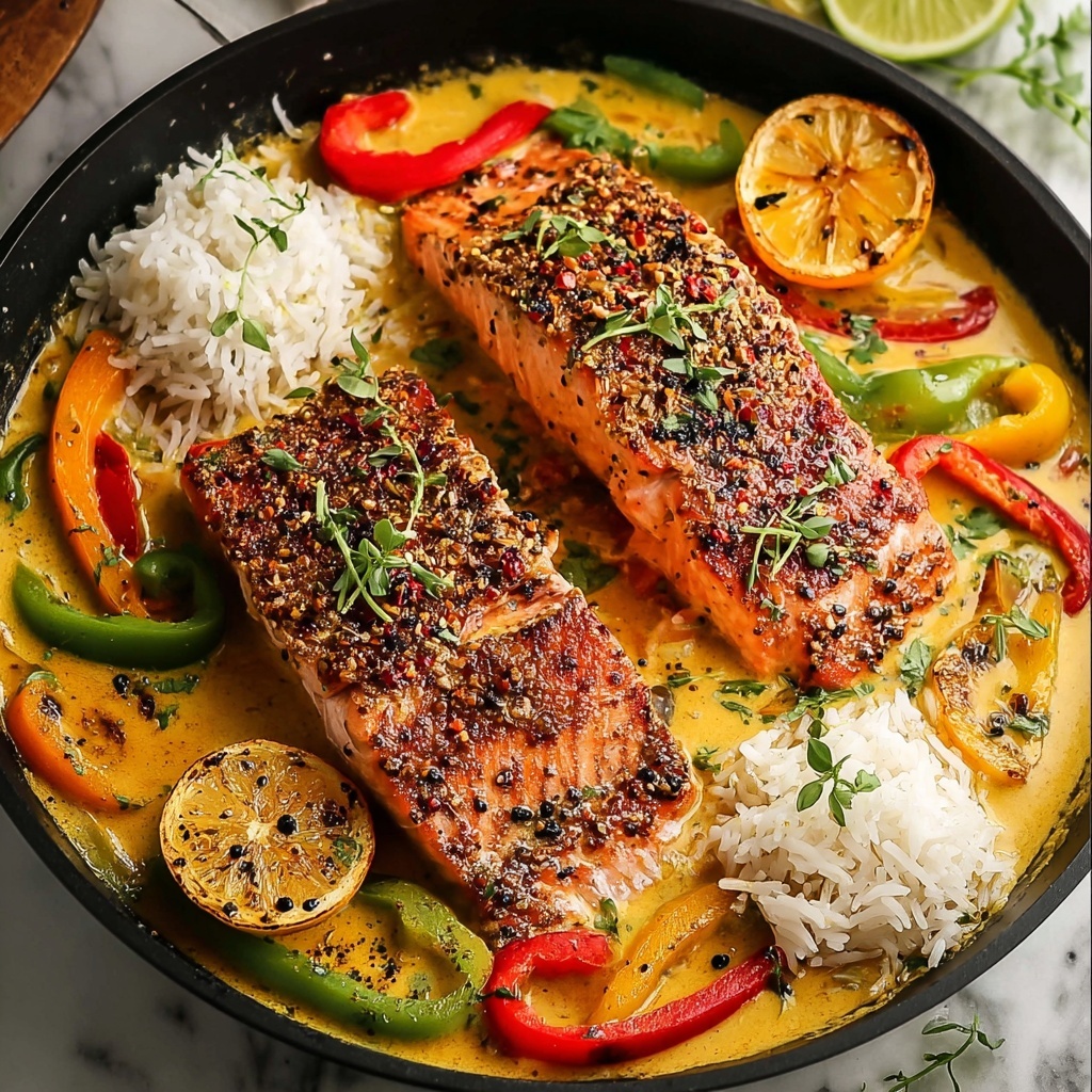 Caribbean Coconut Curry Salmon Recipe - Recipe Image