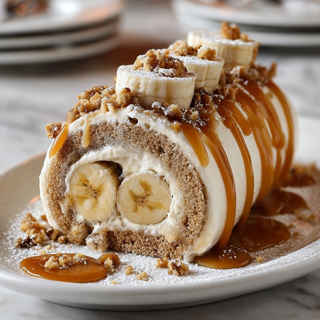 Caramel Banana Cake Roll Recipe - Recipe Image