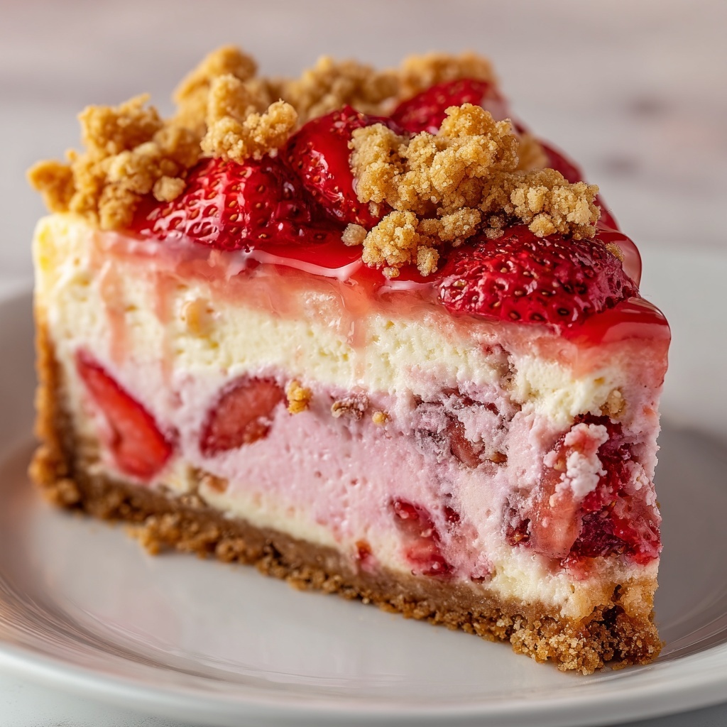 Strawberry Crunch Cheesecake Recipe - Recipe Image