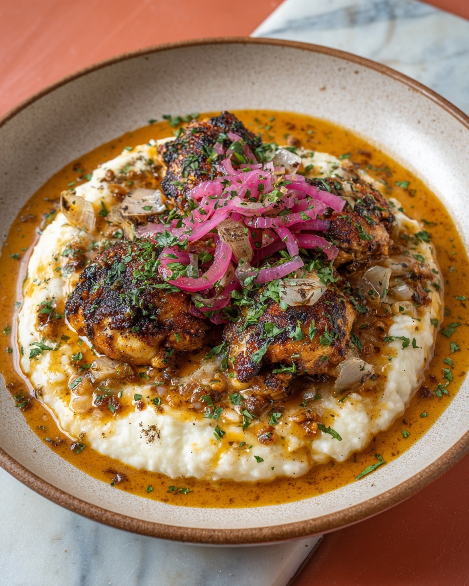 Smothered Chicken Thighs with Savory Gravy Recipe - Recipe Image