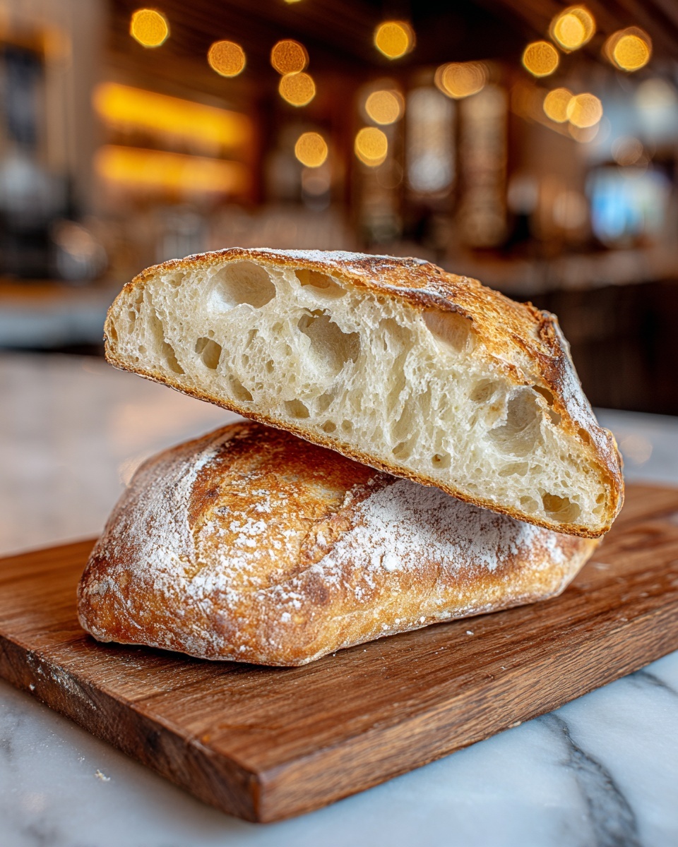 Easy Homemade Ciabatta Bread with Crispy Crust Recipe - Recipe Image