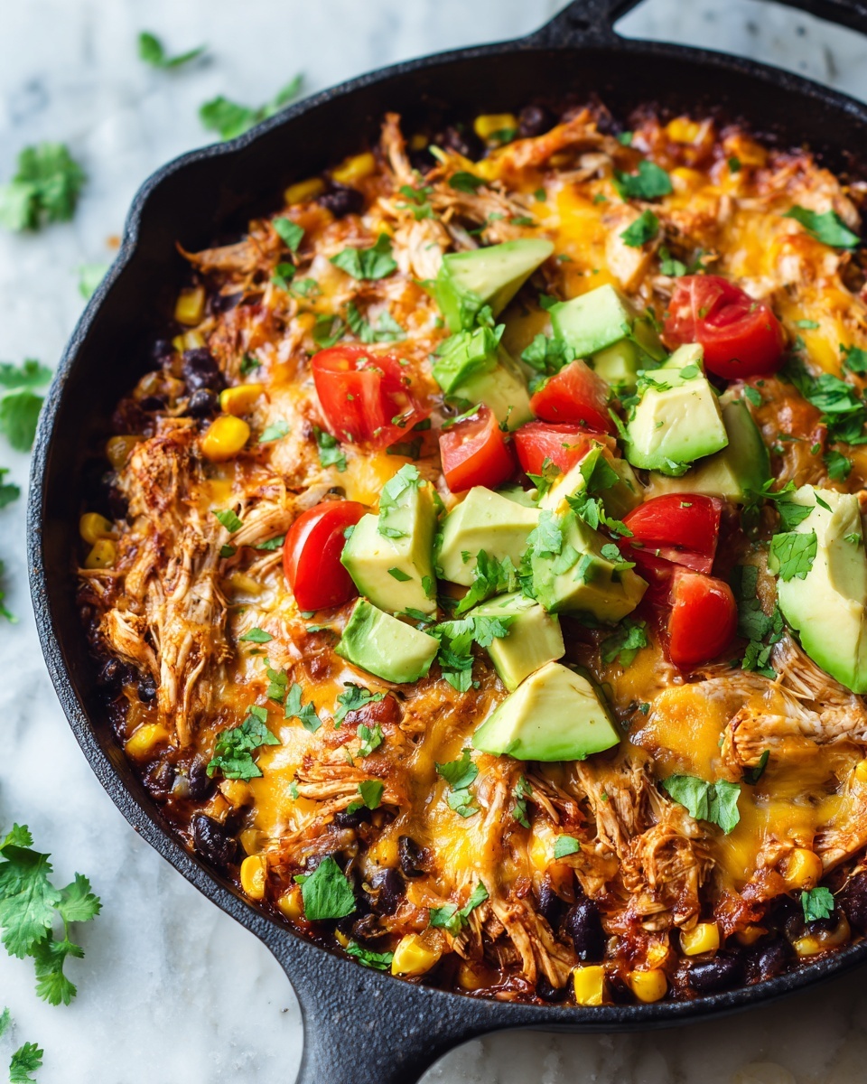Cheesy Chicken Burrito Skillet Recipe - Recipe Image