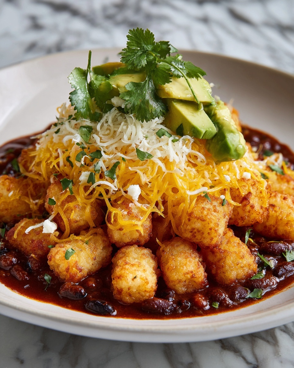 Easy Weeknight Chili Tater Tot Casserole Recipe - Recipe Image