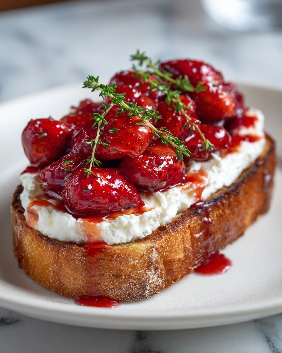 Roasted Strawberry Whipped Ricotta Toast Recipe - Recipe Image