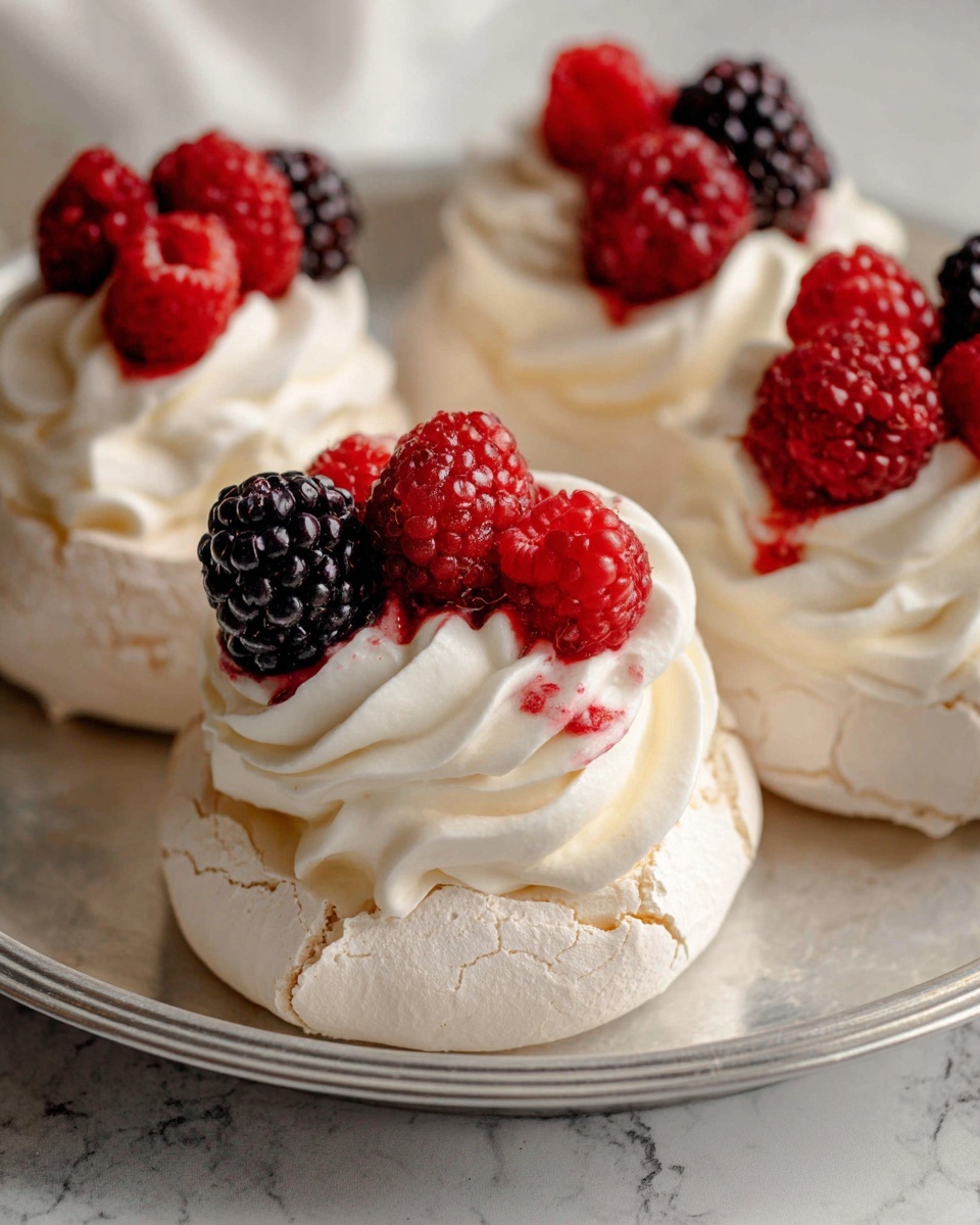 Toasted Coconut Mini Pavlovas with Coconut Custard Recipe - Recipe Image