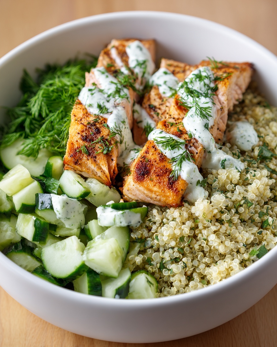 Honey Harissa Salmon Quinoa Bowls Recipe - Recipe Image