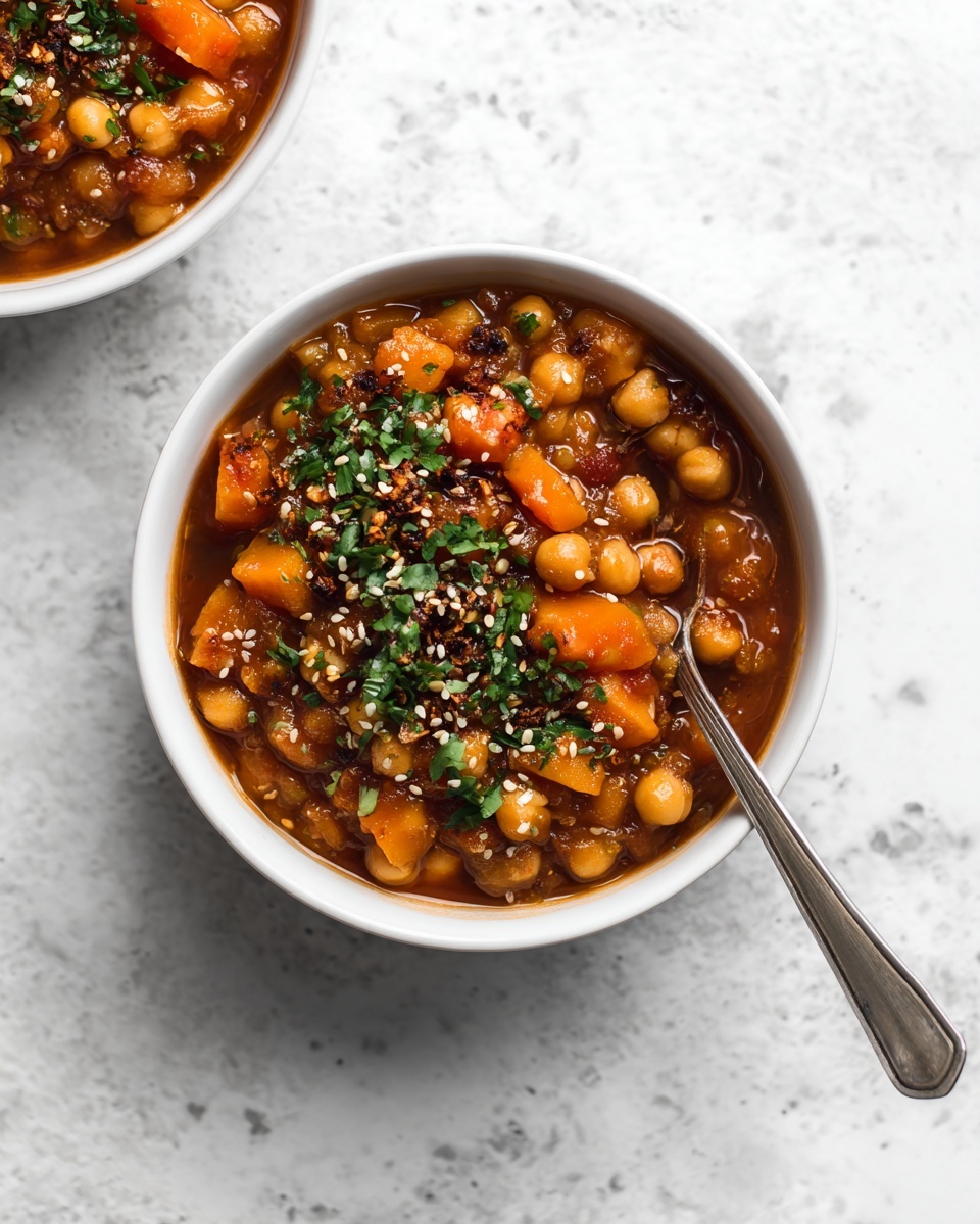 Sweet Potato Lentil Curry with Crispy Sesame Chickpeas Recipe - Recipe Image