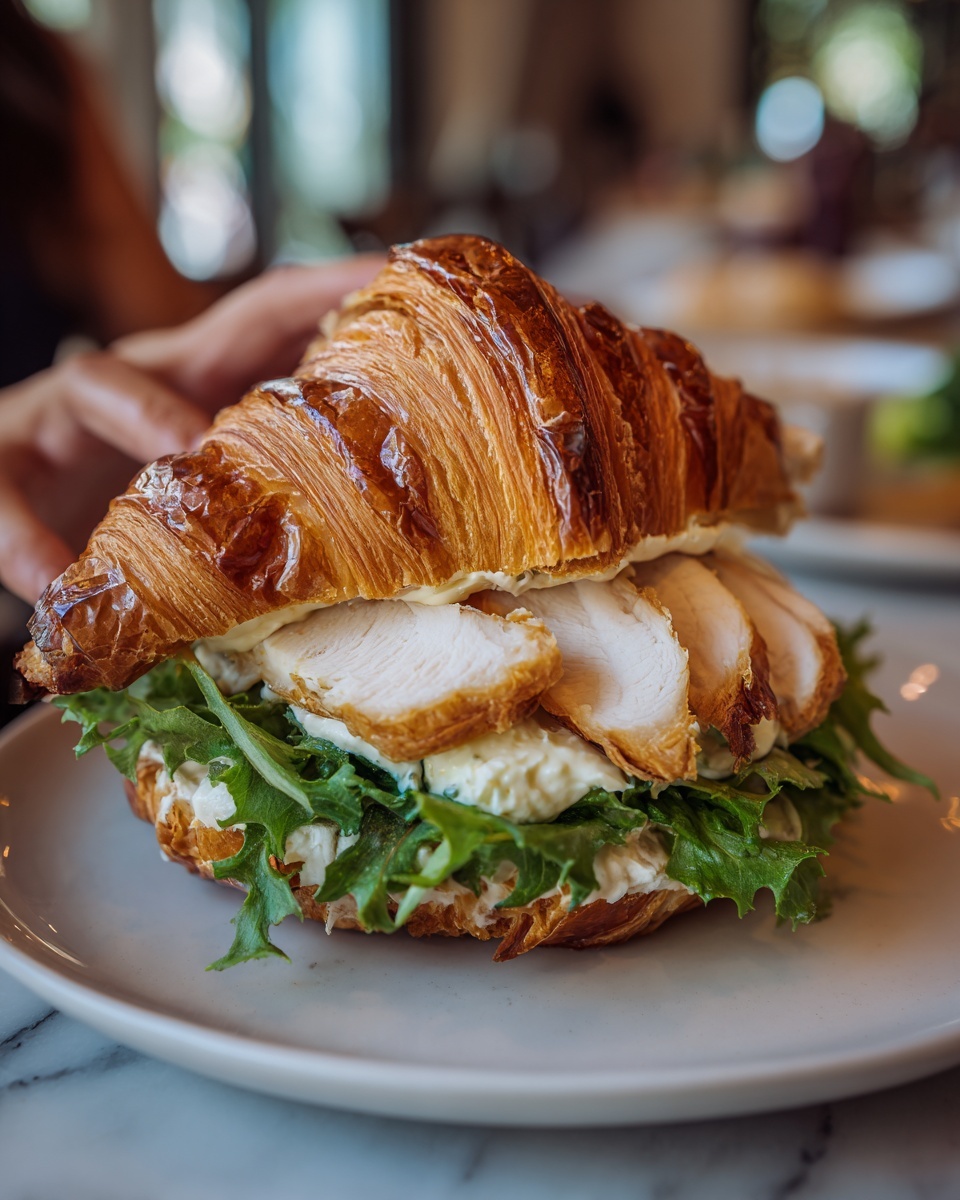 Crispy Chicken Caesar Salad on a Croissant – A Flavorful Twist Recipe - Recipe Image
