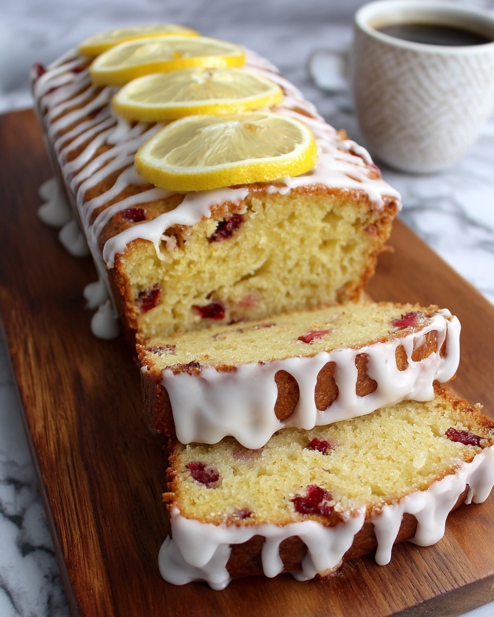 Lemon Rhubarb Loaf with Glaze Recipe - Recipe Image