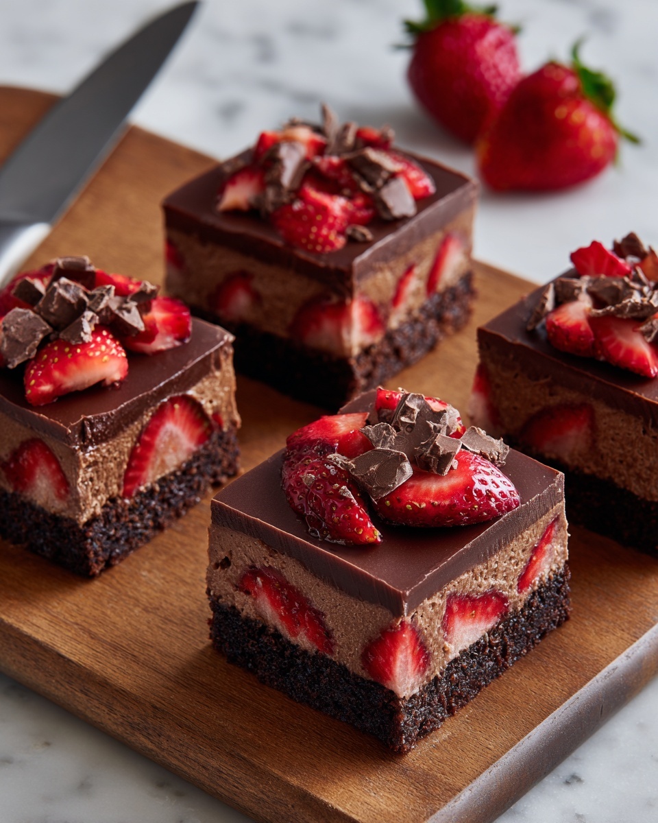 Chocolate-Dipped Strawberry Brownies Recipe - Recipe Image