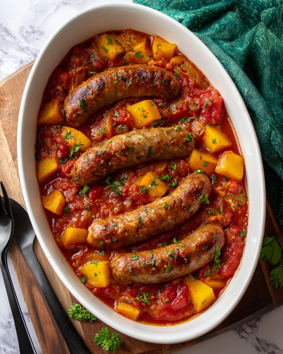 Slow Cooker Sausage Casserole Recipe - Recipe Image