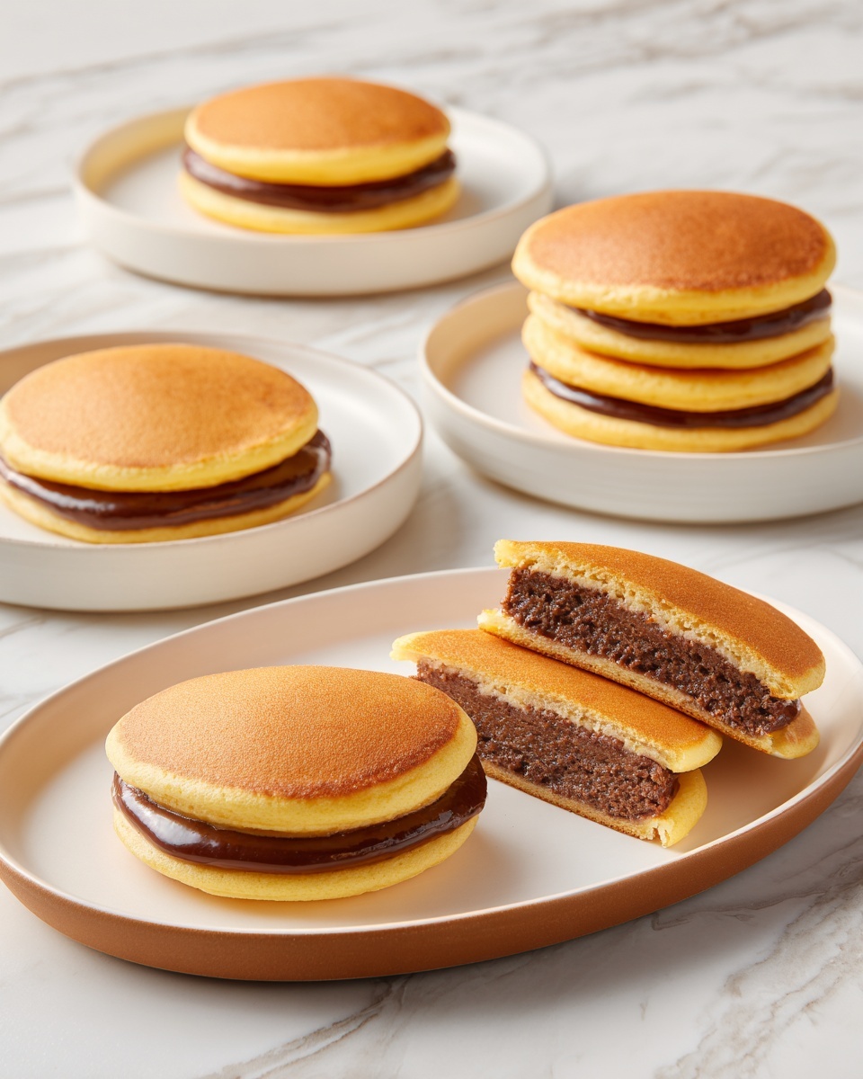 Dorayaki – Japanese Pancakes Filled with Soft Custard Recipe - Recipe Image